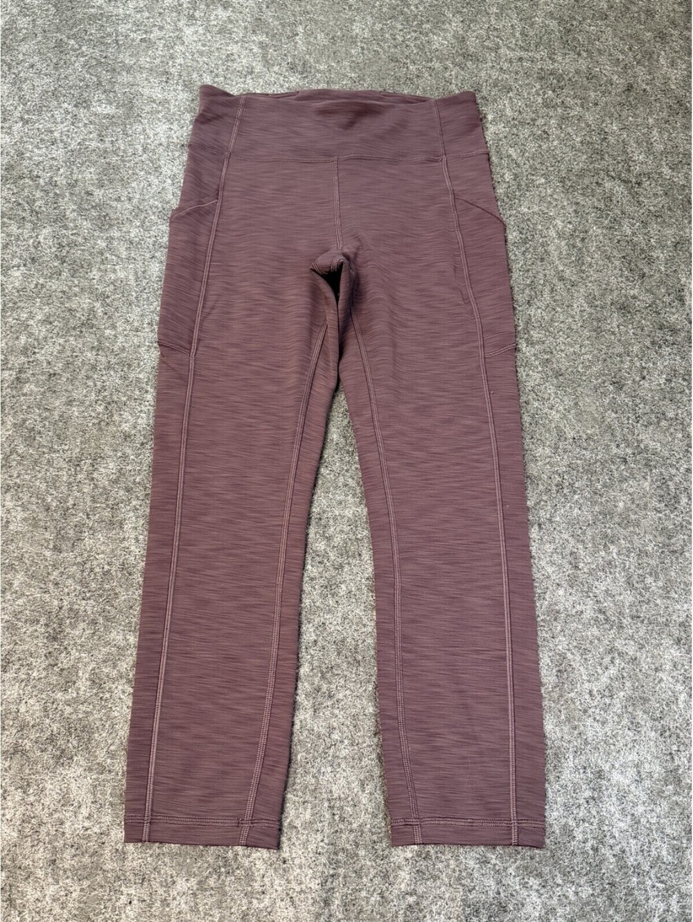 Lululemon High Rise Leggings Women’s 6 Heathered Mauve Side Pocket Crop
